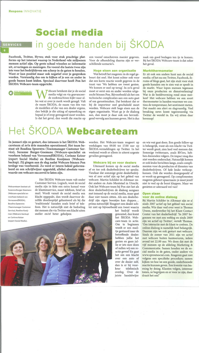 SKODA Webcare Respons april 2012 skoda webcare