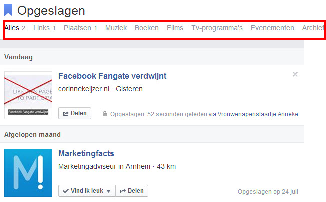 Facebook opslaan facebook updates bewaren