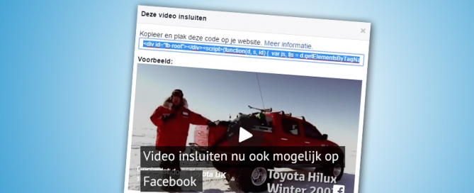 Video insluiten nu ook mogelijk op Facebook