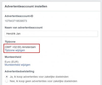 Facebook advertentiebeheer opzetten - stap 05 Facebook advertentiebeheer opzetten - stap 05