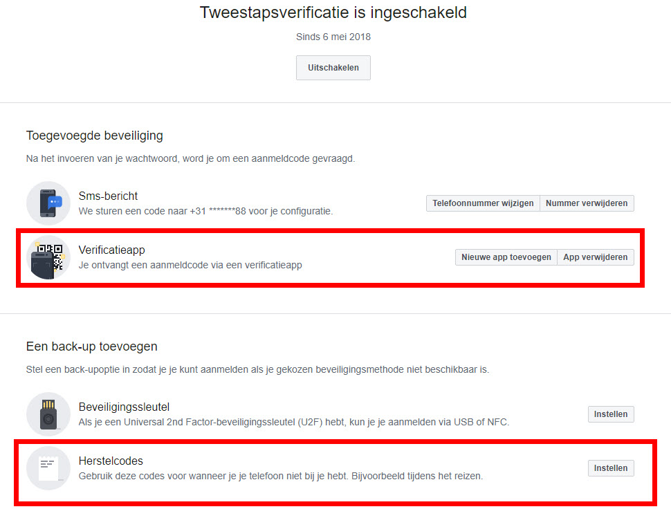 facebook code opvragen