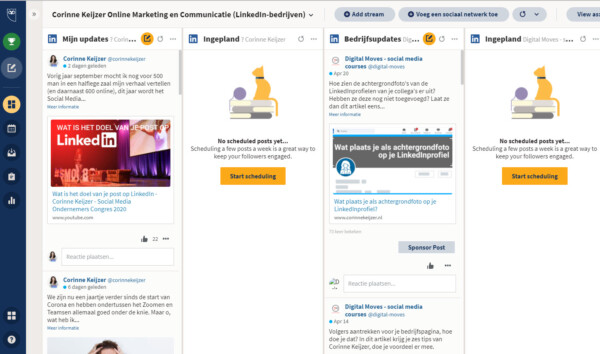 inplannen berichten linkedin