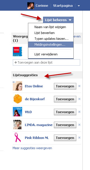 facebook interesses