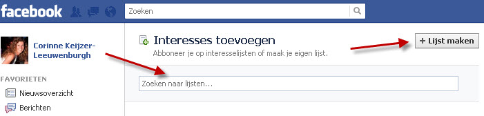 facebook interesses