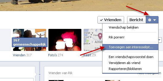 interesselijst facebook