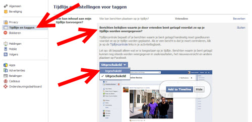 instellingen taggen facebook