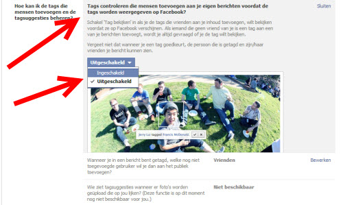 tags facebook beheren