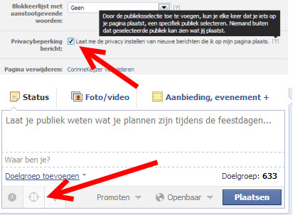 posten op doelgroep facebook