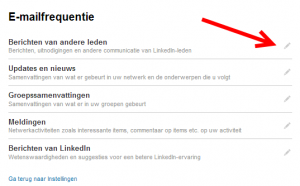 linkedin emails aanpassen