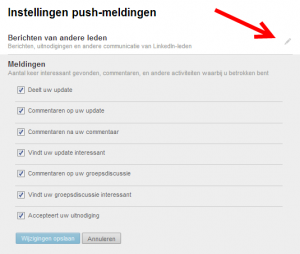 linkedin meldingen beheren