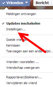 facebook updates uitschakelen