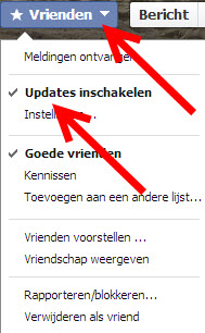facebook updates uitzetten