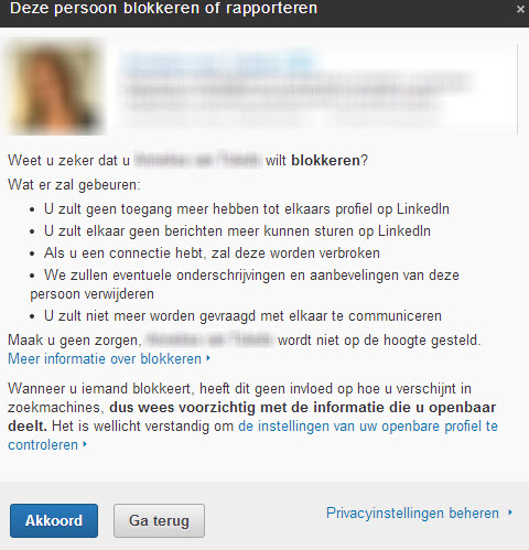 hoe blokkeer ik iemand op linkedin
