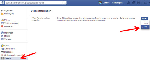 video automatisch afspelen facebook