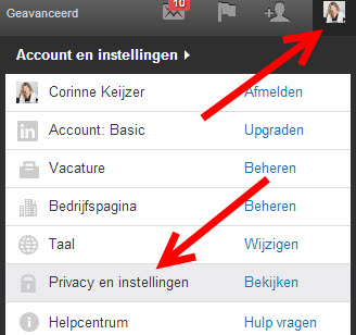 pushmeldingen linkedin uitzetten