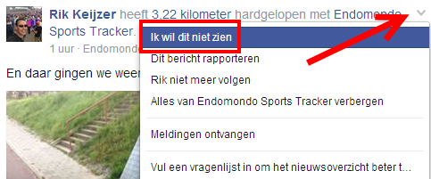 facebook updates uitzetten