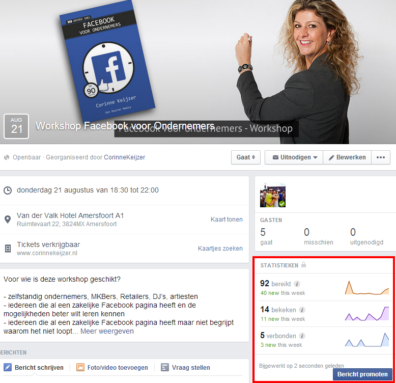 evenementen insights facebook