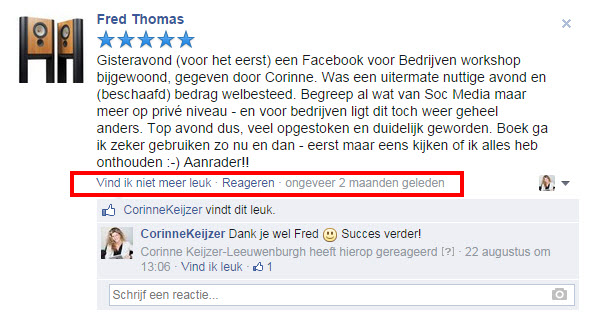 Facebook reviews