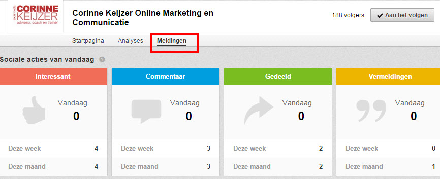 linkedin company page meldingen