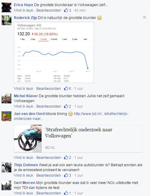 Facebook blunder Volkswagen