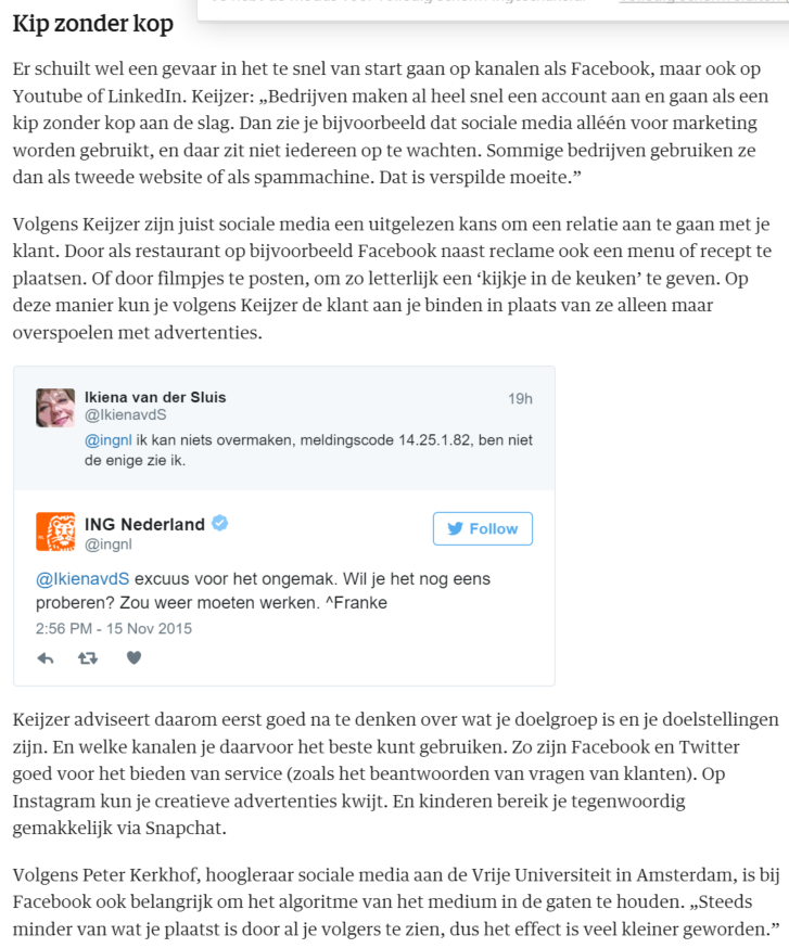 social media binnen bedrijven