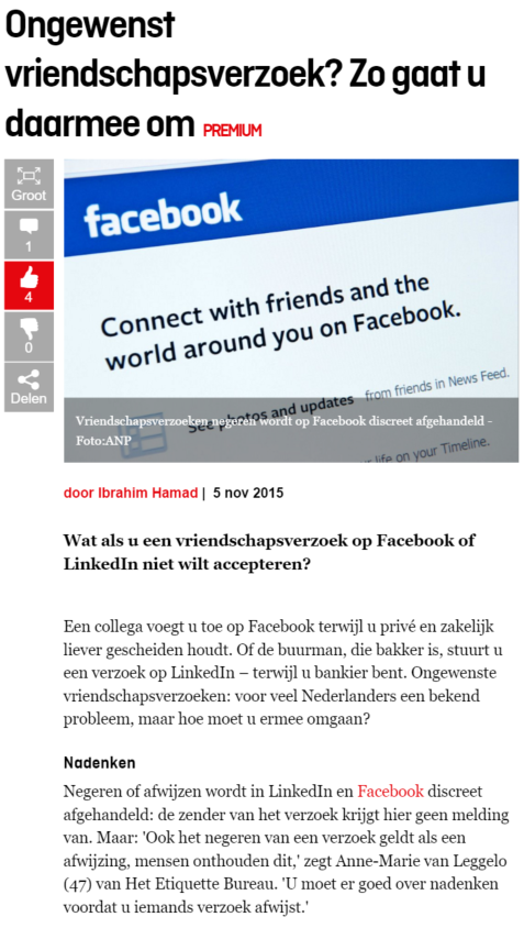 Elsevier interview facebook en linkedin