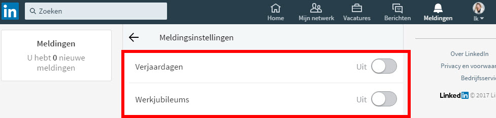 Zo zet je meldingen op LinkedIn uit