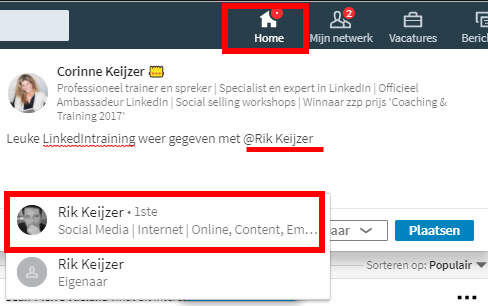 taggen op linkedin