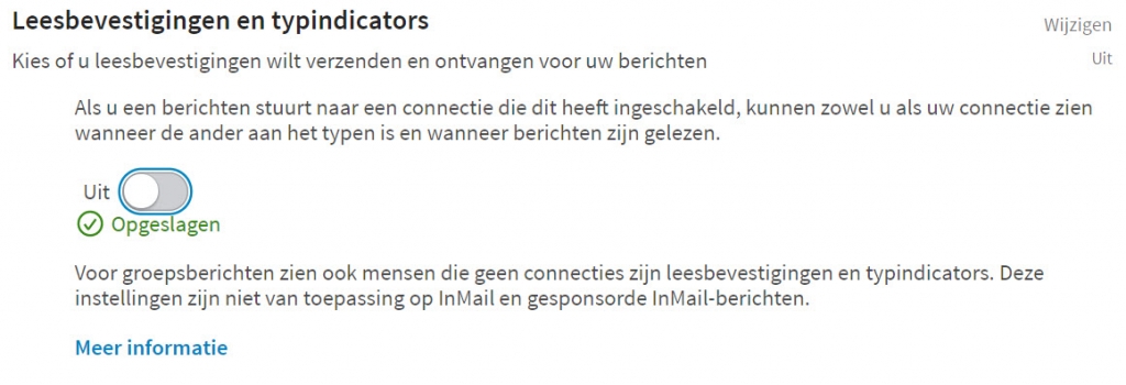 uitzetten bericht gelezen