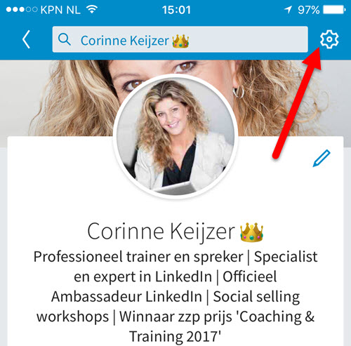 mobiele instelling linkedin