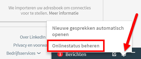 beschikbaar linkedin uitzetten