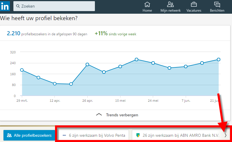 profiel weergave