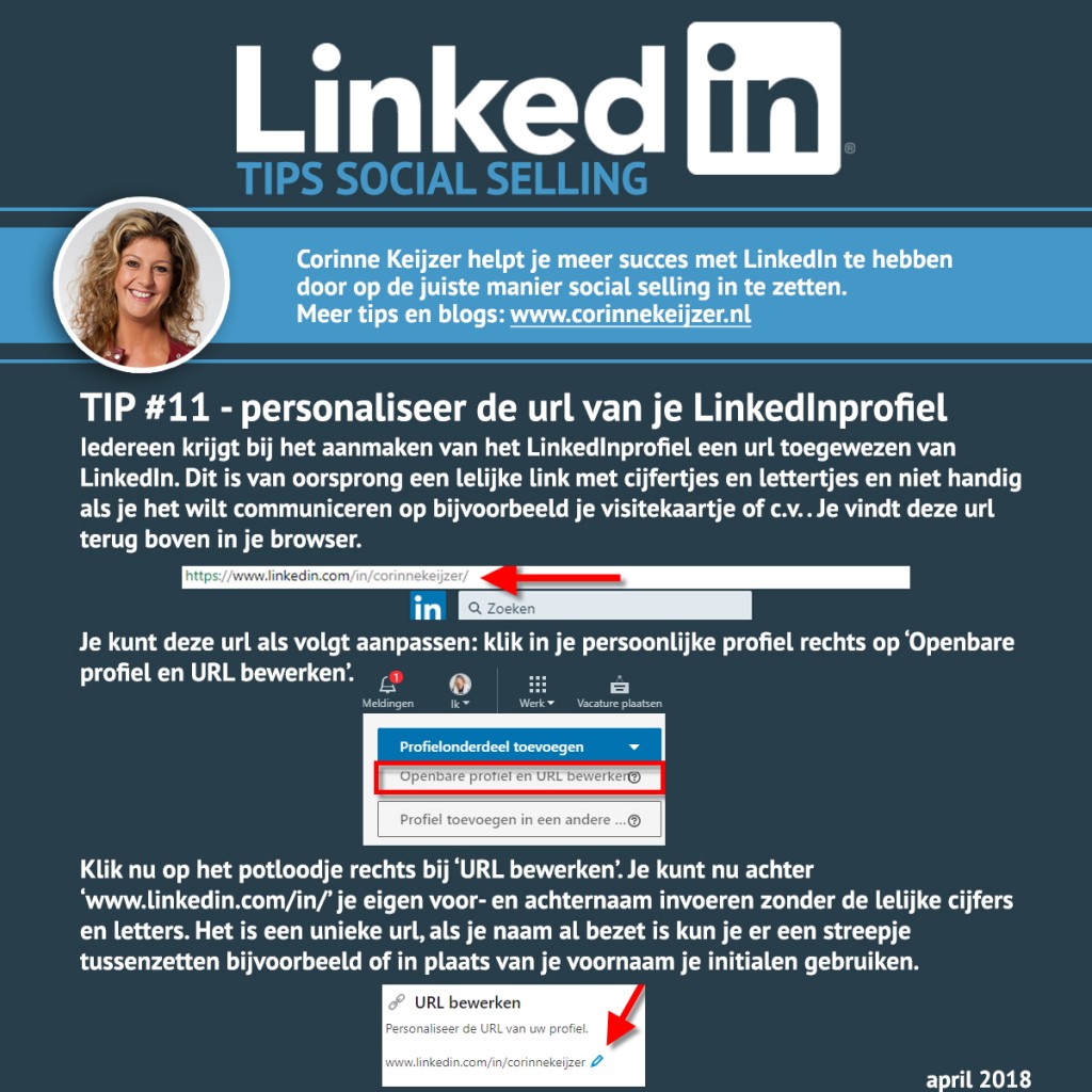 url aanpassen linkedin