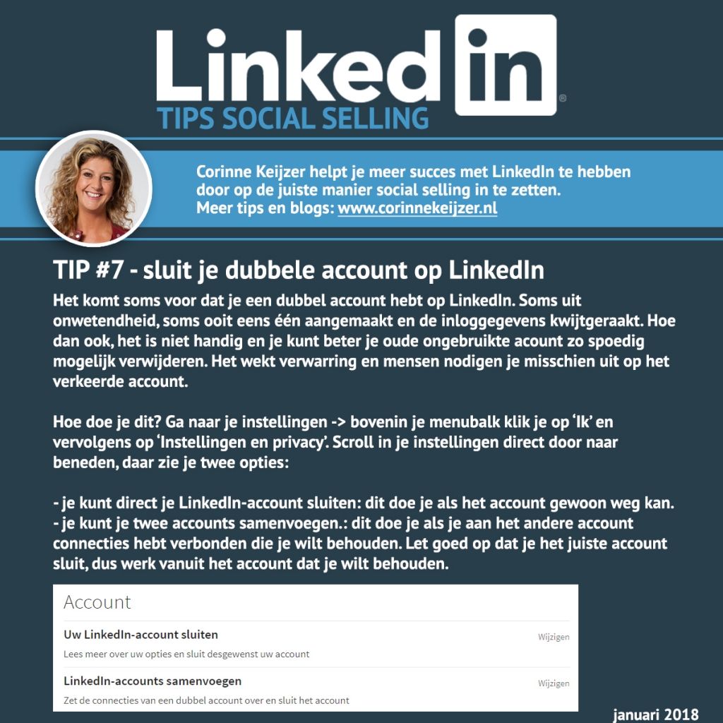 dubbel linkedin profiel sluiten