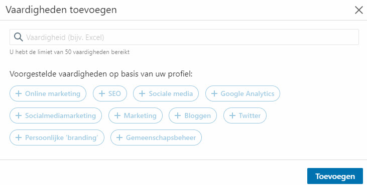 linkedin vaardigheden