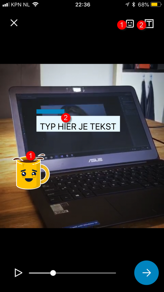 tekst in video plaatsen linkedin