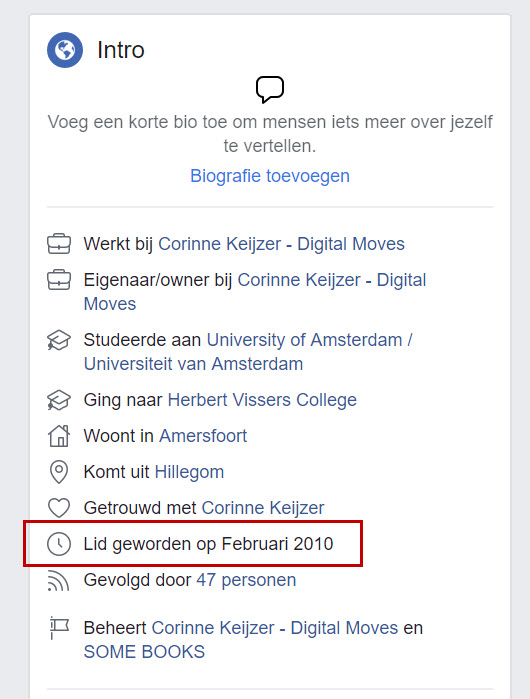 Wanneer ben jij lid geworden van Facebook