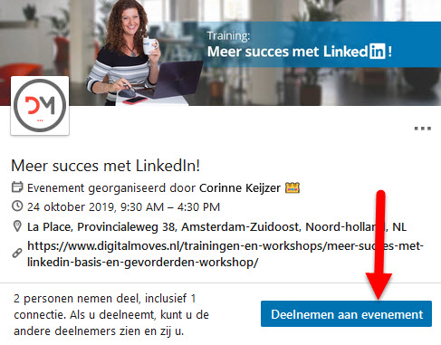 LinkedIn evenement aanmaken