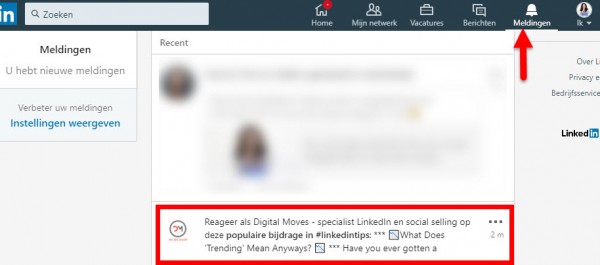 reageren als linkedin company page