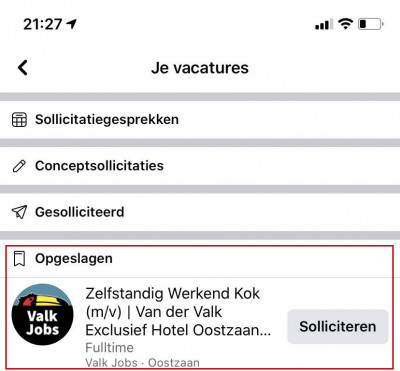 Werk zoeken met facebook vacatures