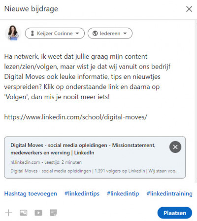 ik wil meer volgers op linkedin