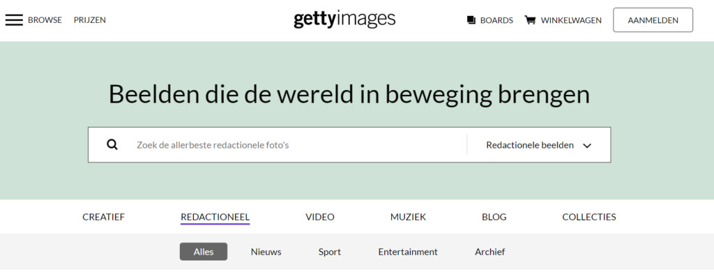 De beste betaalde websites voor stockfoto's: getty-images